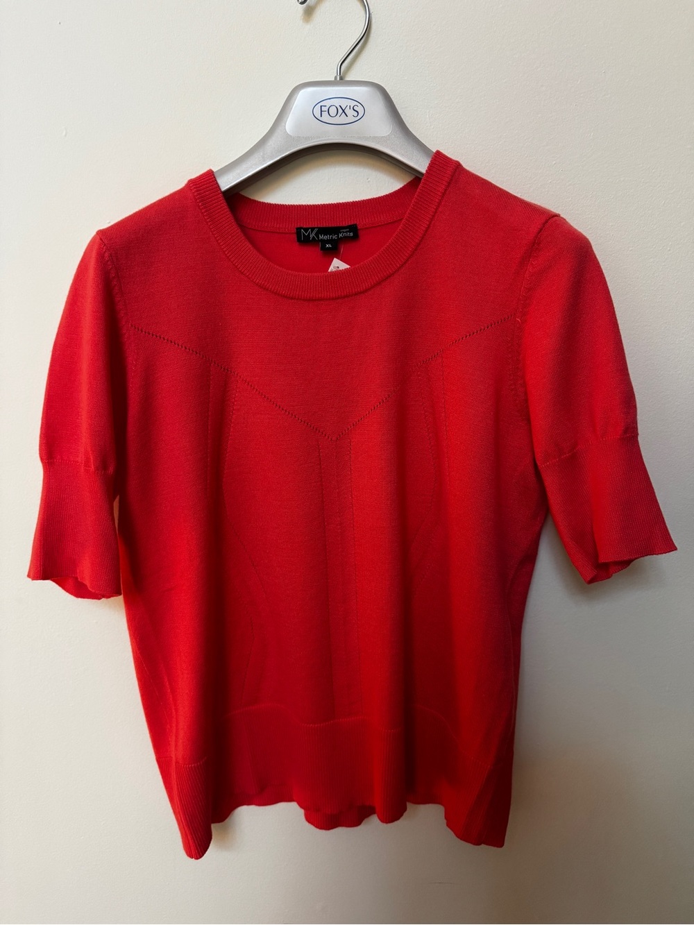 NWT Metric Knits Crew Neck Short Sleeve Sweater